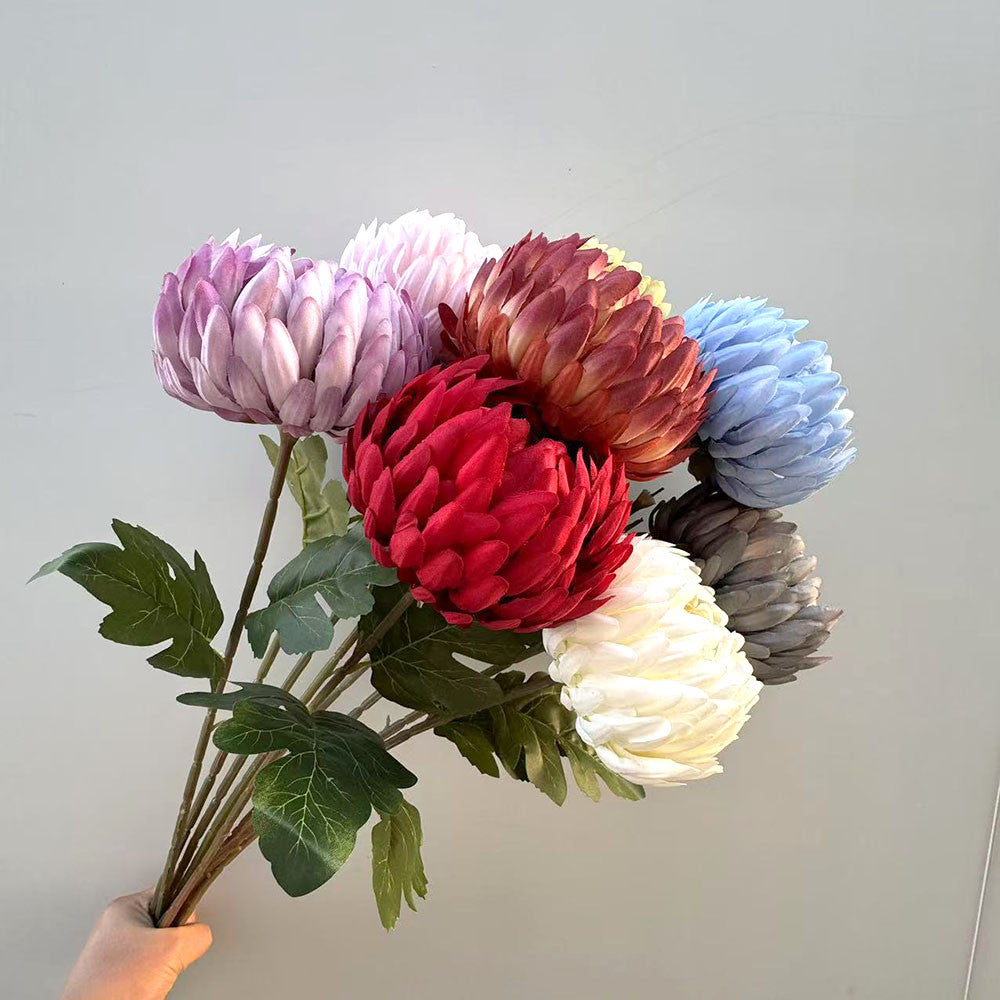 C24 CHRYSANTHEMUM BUNGA Serunai 74CM Diameter 13cm ARTIFICIAL BUAH DEKORASI HIAS RUANGAN RUMAH KANTOR STUDIO