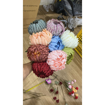 C24 CHRYSANTHEMUM BUNGA Serunai 74CM Diameter 13cm ARTIFICIAL BUAH DEKORASI HIAS RUANGAN RUMAH KANTOR STUDIO