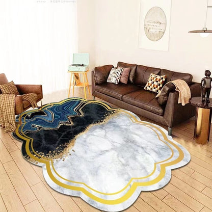 Karpet Lantai Polyester Motif Abstrak Uk 160 x 120cm/Karpet Lantai Modern