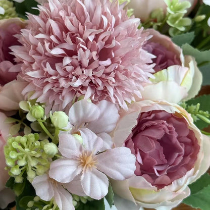 Bouquet bunga BKT 1022 MIXY 6Cbg Bunga MIX PEONY DAN HYDRA Artifisial Dekorasi Hiasan Seserahan Buket Palsu