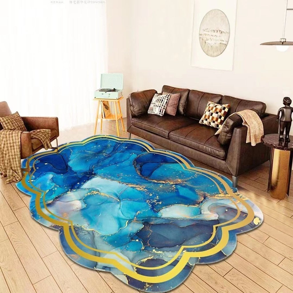 Karpet Lantai Polyester Motif Abstrak Uk 160 x 120cm/Karpet Lantai Modern