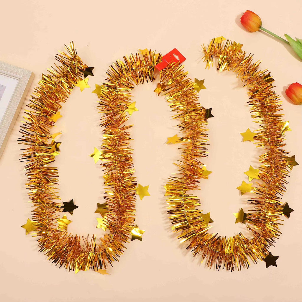 SLINGER 2 Meter Diameter 5cm Single Colored / Mix / Motif Rumbai Garland Tensil Tinsel Metalik Hiasan