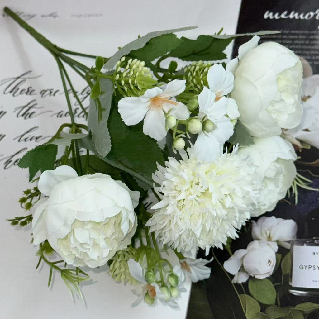 Bouquet bunga BKT 1022 MIXY 6Cbg Bunga MIX PEONY DAN HYDRA Artifisial Dekorasi Hiasan Seserahan Buket Palsu