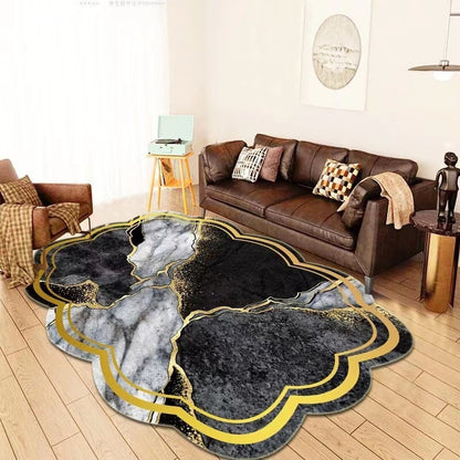Karpet Lantai Polyester Motif Abstrak Uk 160 x 120cm/Karpet Lantai Modern
