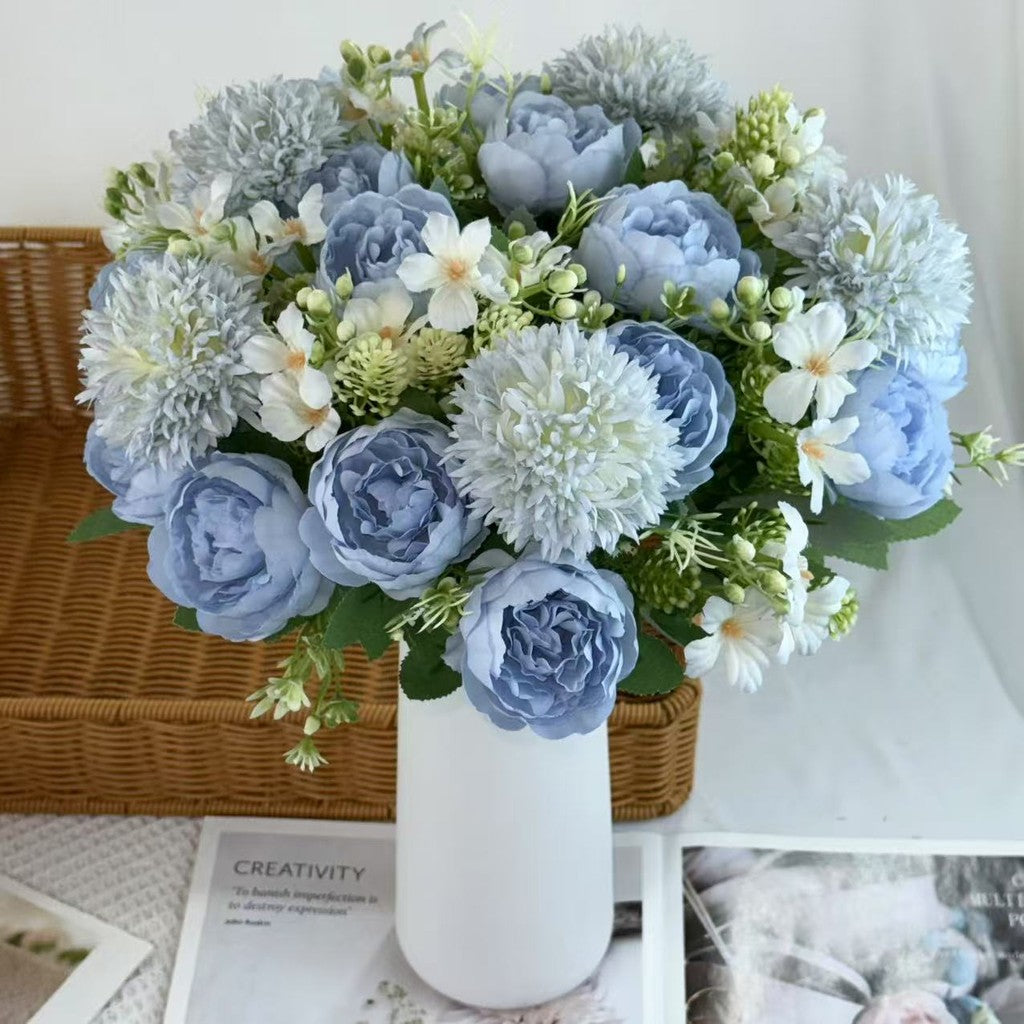 Bouquet bunga BKT 1022 MIXY 6Cbg Bunga MIX PEONY DAN HYDRA Artifisial Dekorasi Hiasan Seserahan Buket Palsu