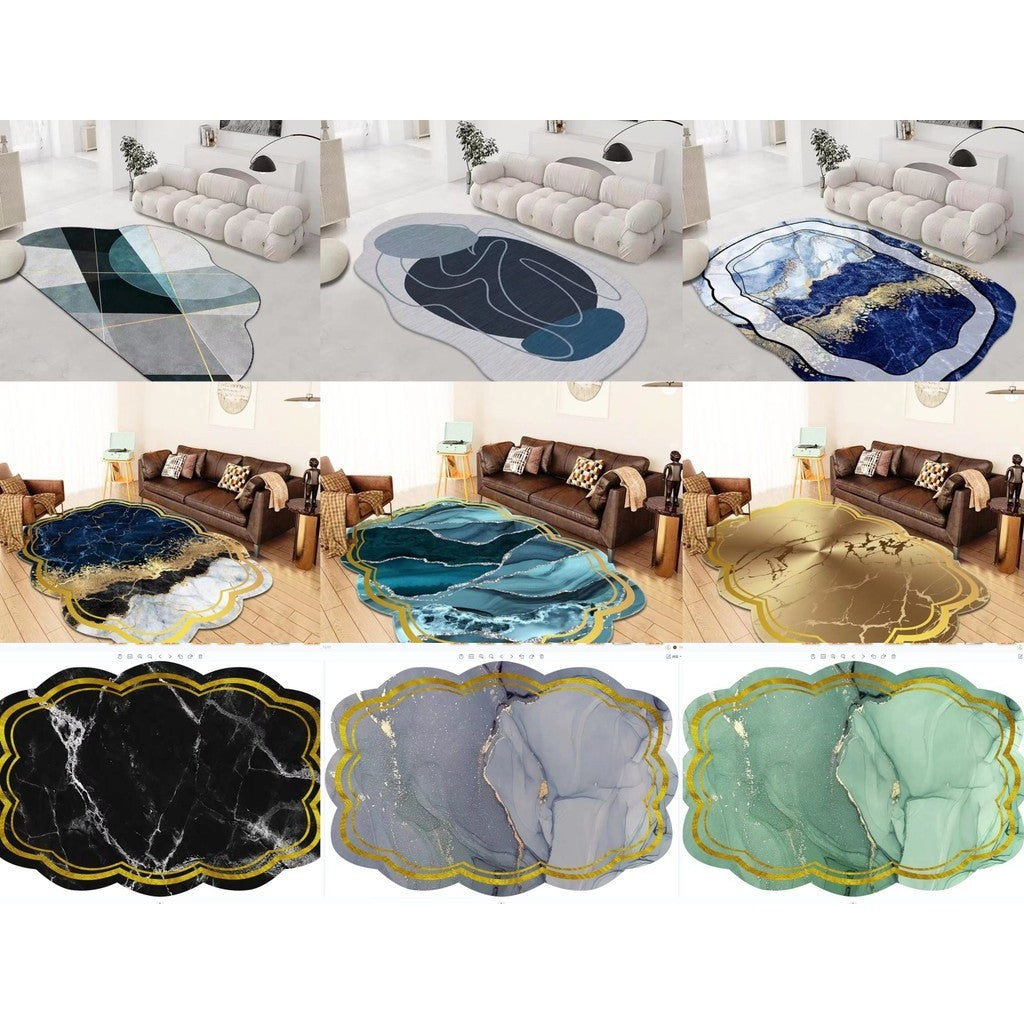 Karpet Lantai Polyester Motif Abstrak Uk 160 x 120cm/Karpet Lantai Modern