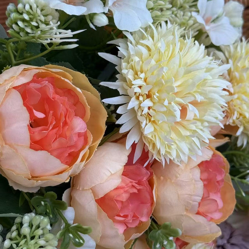 Bouquet bunga BKT 1022 MIXY 6Cbg Bunga MIX PEONY DAN HYDRA Artifisial Dekorasi Hiasan Seserahan Buket Palsu