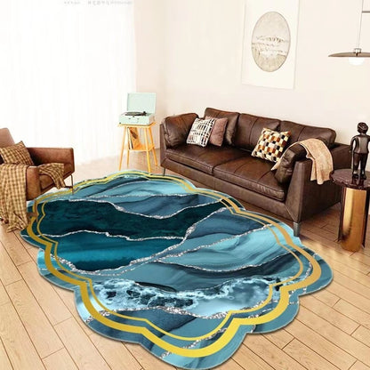 Karpet Lantai Polyester Motif Abstrak Uk 160 x 120cm/Karpet Lantai Modern