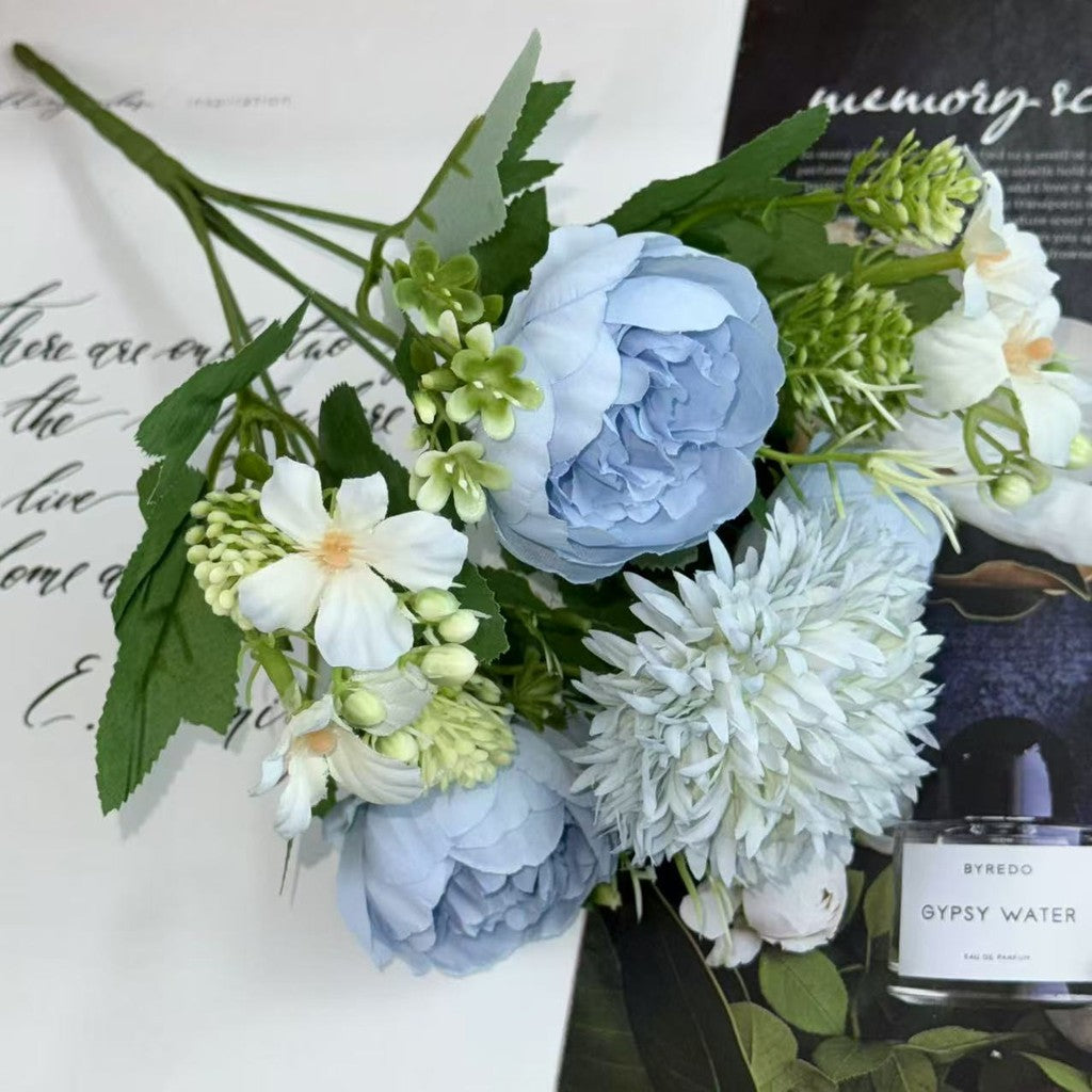 Bouquet bunga BKT 1022 MIXY 6Cbg Bunga MIX PEONY DAN HYDRA Artifisial Dekorasi Hiasan Seserahan Buket Palsu