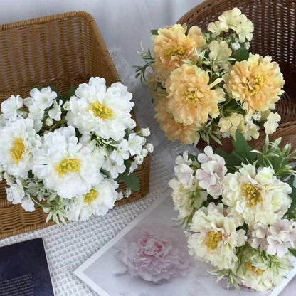Bouquet bunga BKT 1005 FUFU Bunga Peony + Krisan Artifisial Dekorasi Hiasan Seserahan Buket Palsu