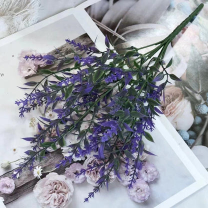 Bouquet bunga BKT 1004 VENDER Bunga Rumput Lavender Artifisial Dekorasi Hiasan Seserahan Buket Palsu