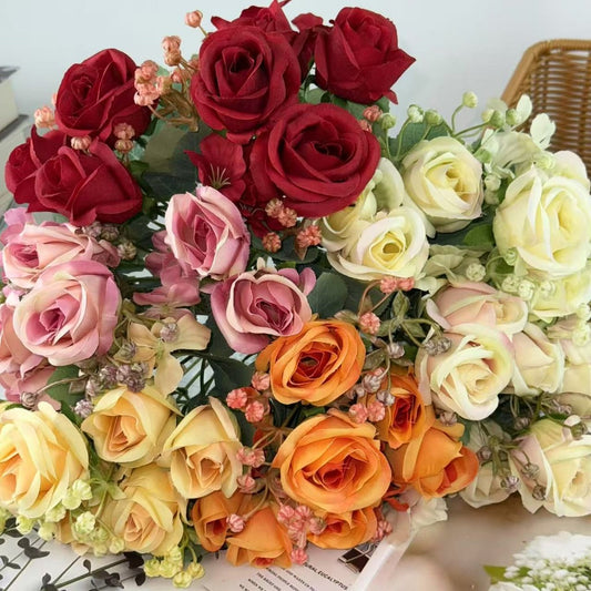 Bouquet bunga BKT 1033 HARU (x7) 7Cbg Bunga Mara Artifisial Dekorasi Hiasan Seserahan Buket Palsu