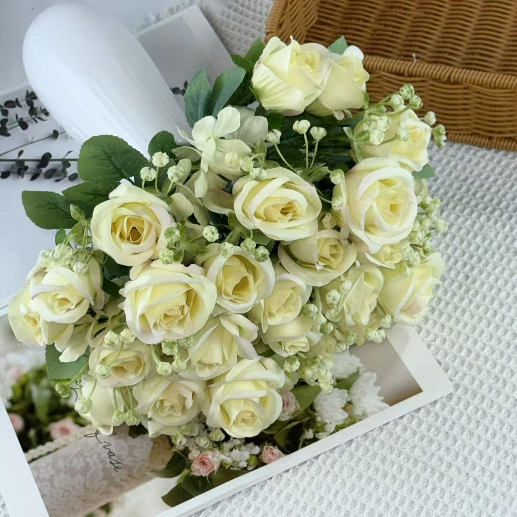 Bouquet bunga BKT 1033 HARU (x7) 7Cbg Bunga Mara Artifisial Dekorasi Hiasan Seserahan Buket Palsu