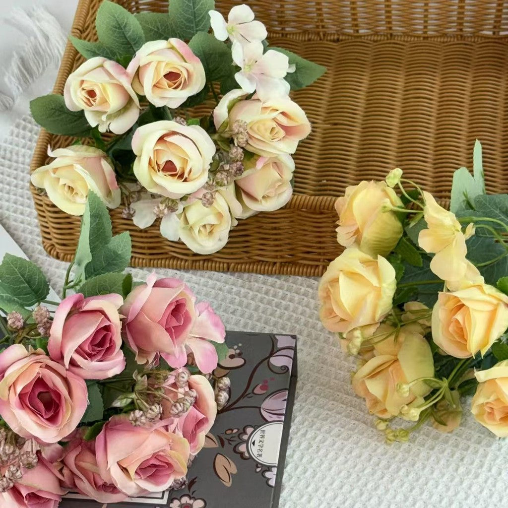 Bouquet bunga BKT 1033 HARU (x7) 7Cbg Bunga Mara Artifisial Dekorasi Hiasan Seserahan Buket Palsu