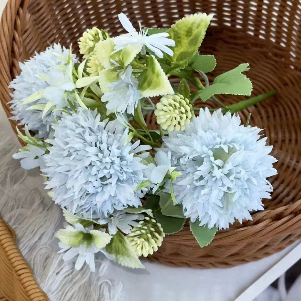 Bouquet bunga BKT 1006 CUI Bunga Pompom Krisan Artifisial Dekorasi Hiasan Seserahan Buket Palsu