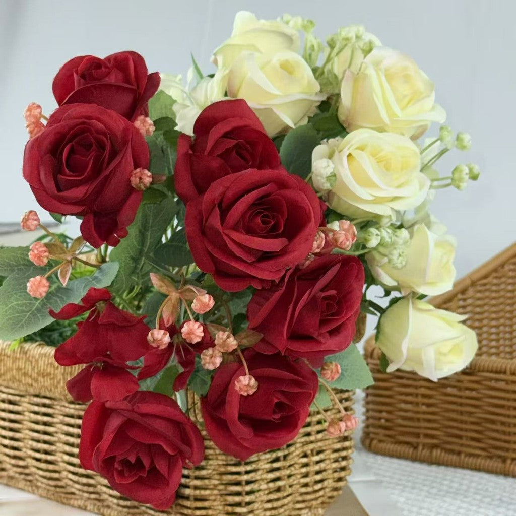 Bouquet bunga BKT 1033 HARU (x7) 7Cbg Bunga Mara Artifisial Dekorasi Hiasan Seserahan Buket Palsu