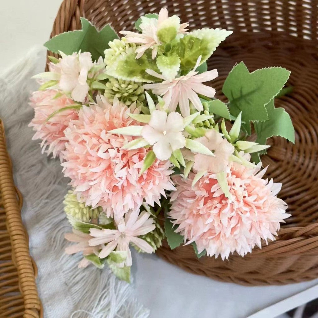 Bouquet bunga BKT 1006 CUI Bunga Pompom Krisan Artifisial Dekorasi Hiasan Seserahan Buket Palsu