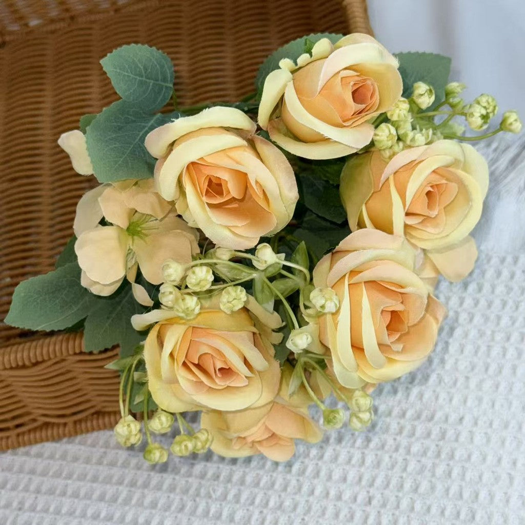 Bouquet bunga BKT 1033 HARU (x7) 7Cbg Bunga Mara Artifisial Dekorasi Hiasan Seserahan Buket Palsu