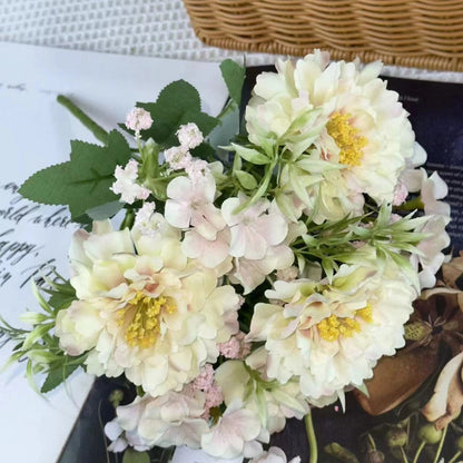 Bouquet bunga BKT 1005 FUFU Bunga Peony + Krisan Artifisial Dekorasi Hiasan Seserahan Buket Palsu
