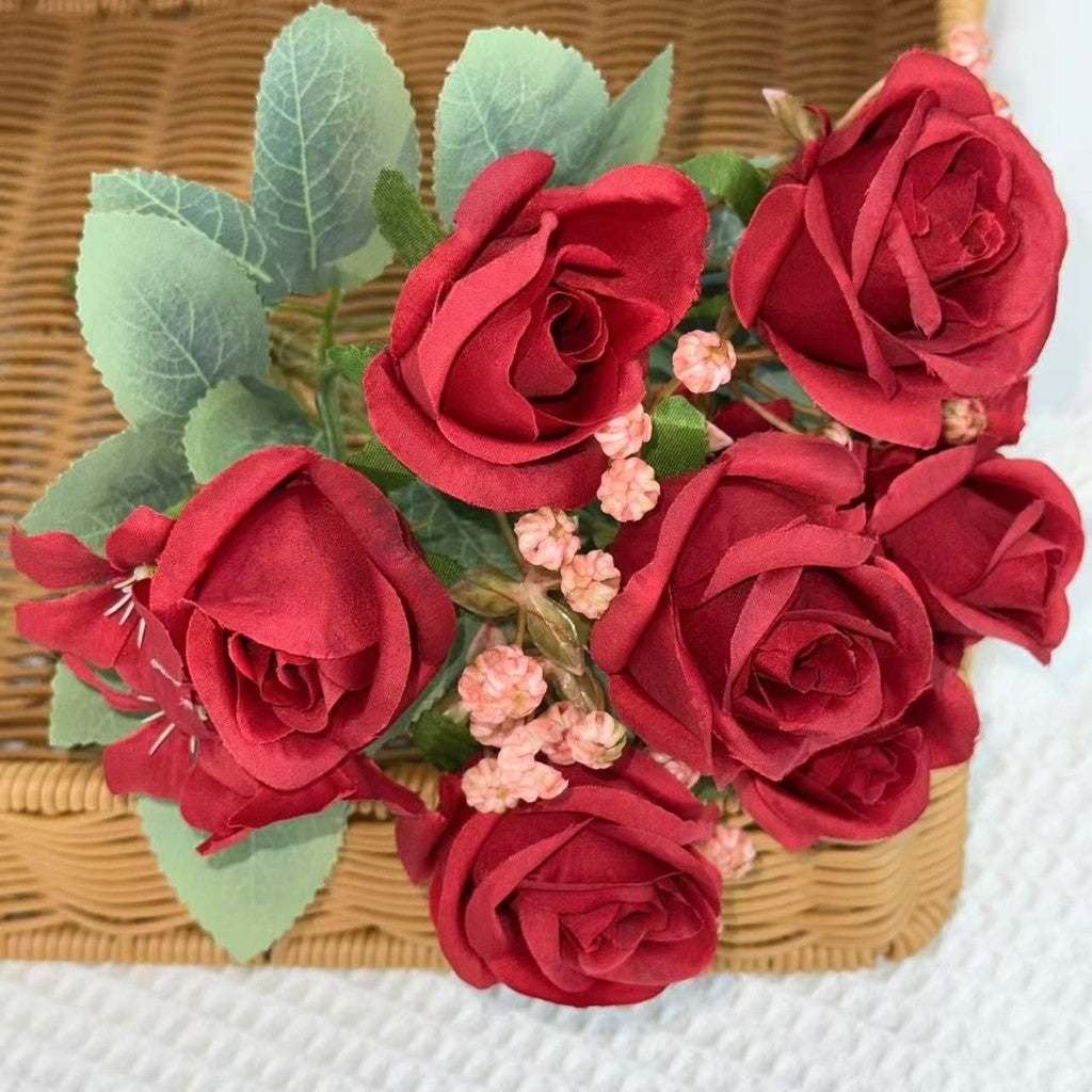 Bouquet bunga BKT 1033 HARU (x7) 7Cbg Bunga Mara Artifisial Dekorasi Hiasan Seserahan Buket Palsu