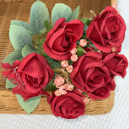 Bouquet bunga BKT 1033 HARU (x7) 7Cbg Bunga Mara Artifisial Dekorasi Hiasan Seserahan Buket Palsu