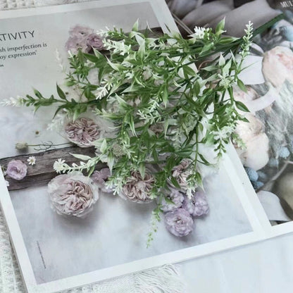 Bouquet bunga BKT 1004 VENDER Bunga Rumput Lavender Artifisial Dekorasi Hiasan Seserahan Buket Palsu