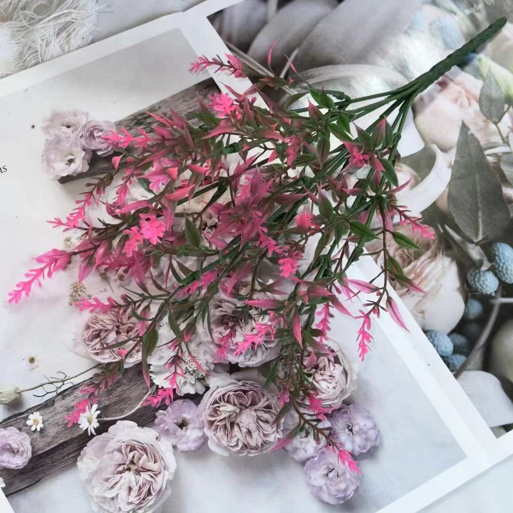 Bouquet bunga BKT 1004 VENDER Bunga Rumput Lavender Artifisial Dekorasi Hiasan Seserahan Buket Palsu