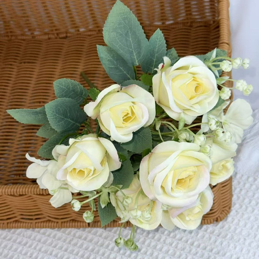 Bouquet bunga BKT 1033 HARU (x7) 7Cbg Bunga Mara Artifisial Dekorasi Hiasan Seserahan Buket Palsu