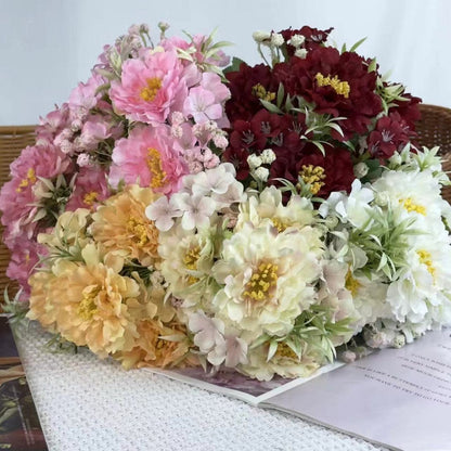 Bouquet bunga BKT 1005 FUFU Bunga Peony + Krisan Artifisial Dekorasi Hiasan Seserahan Buket Palsu