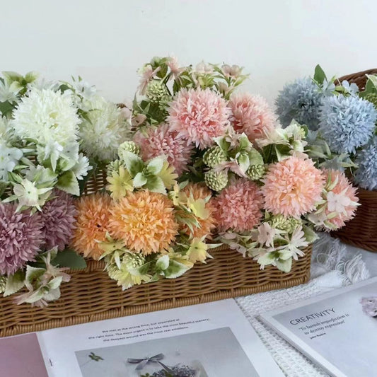 Bouquet bunga BKT 1006 CUI Bunga Pompom Krisan Artifisial Dekorasi Hiasan Seserahan Buket Palsu