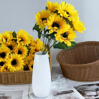 Bouquet bunga SUNFLOWER 7cbg Diameter 9cm Matahari Tangkai Artifisial Dekorasi