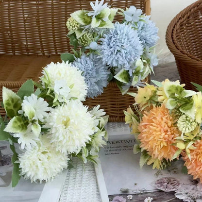Bouquet bunga BKT 1006 CUI Bunga Pompom Krisan Artifisial Dekorasi Hiasan Seserahan Buket Palsu