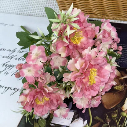 Bouquet bunga BKT 1005 FUFU Bunga Peony + Krisan Artifisial Dekorasi Hiasan Seserahan Buket Palsu