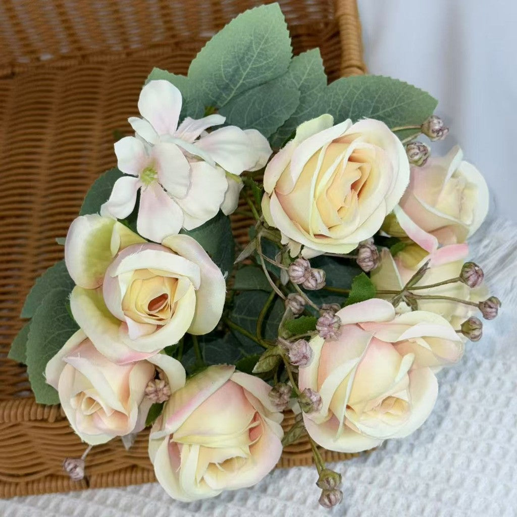 Bouquet bunga BKT 1033 HARU (x7) 7Cbg Bunga Mara Artifisial Dekorasi Hiasan Seserahan Buket Palsu