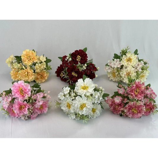 Bouquet bunga BKT 1005 FUFU Bunga Peony + Krisan Artifisial Dekorasi Hiasan Seserahan Buket Palsu