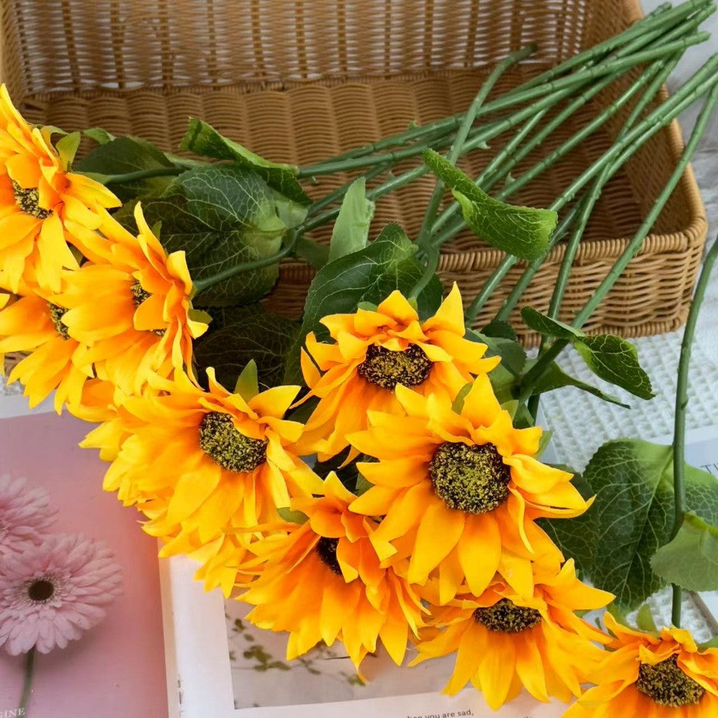 Bouquet bunga SUNFLOWER 1cbg Diameter 12cm Matahari Tangkai Artifisial Dekorasi