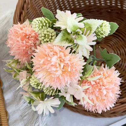 Bouquet bunga BKT 1006 CUI Bunga Pompom Krisan Artifisial Dekorasi Hiasan Seserahan Buket Palsu