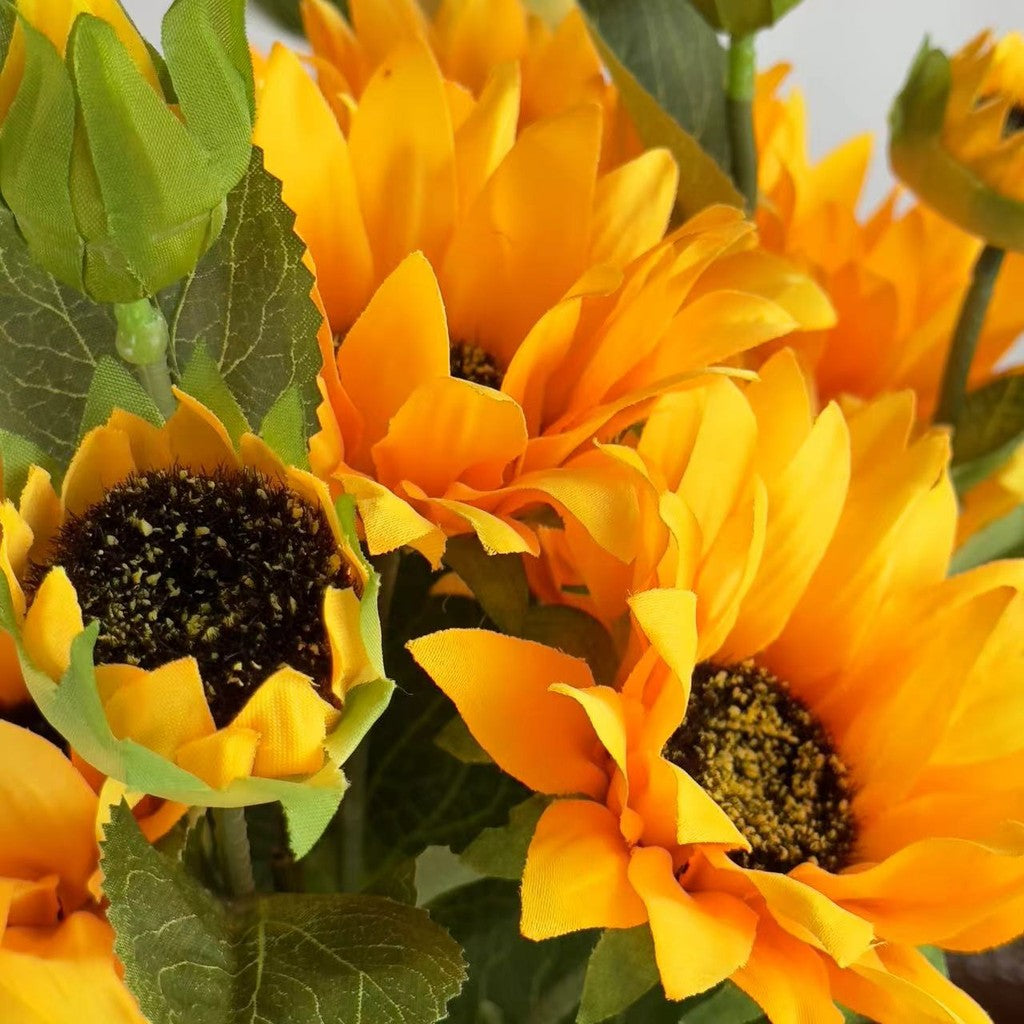 Bouquet bunga SUNFLOWER 6cbg Mix Diameter 9cm Matahari Tangkai Artifisial Dekorasi