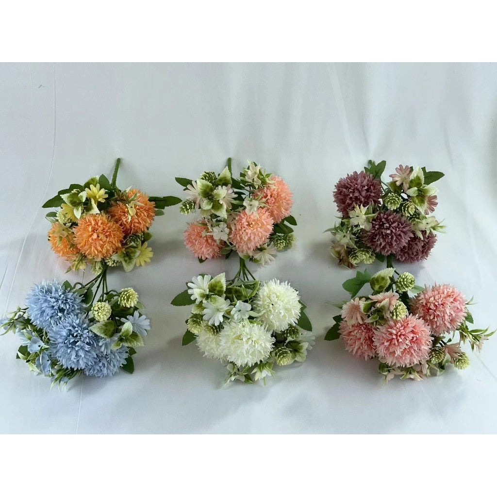 Bouquet bunga BKT 1006 CUI Bunga Pompom Krisan Artifisial Dekorasi Hiasan Seserahan Buket Palsu