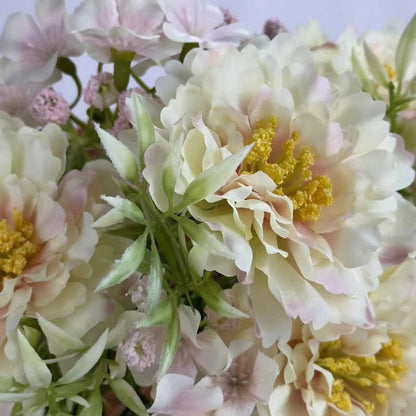Bouquet bunga BKT 1005 FUFU Bunga Peony + Krisan Artifisial Dekorasi Hiasan Seserahan Buket Palsu