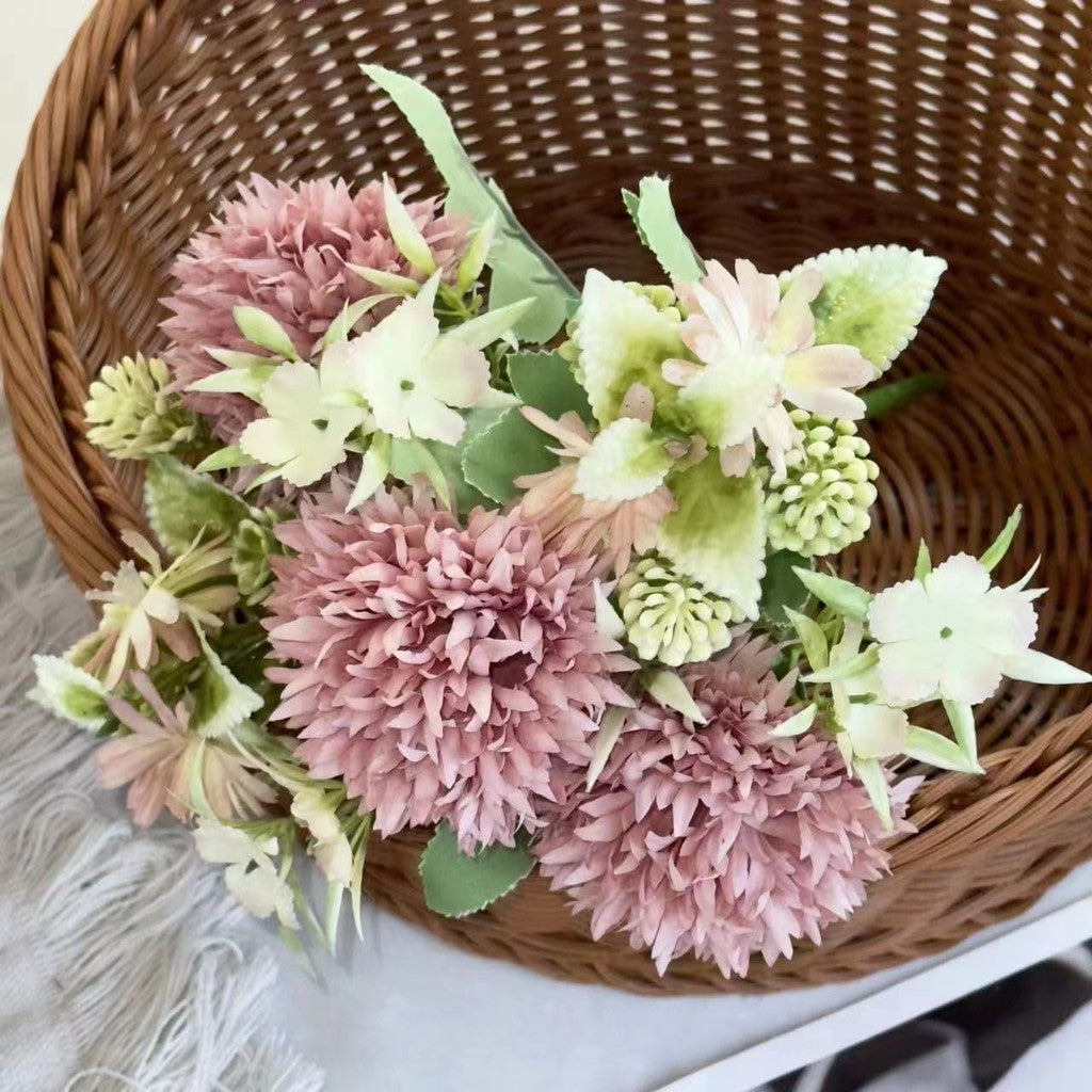 Bouquet bunga BKT 1006 CUI Bunga Pompom Krisan Artifisial Dekorasi Hiasan Seserahan Buket Palsu