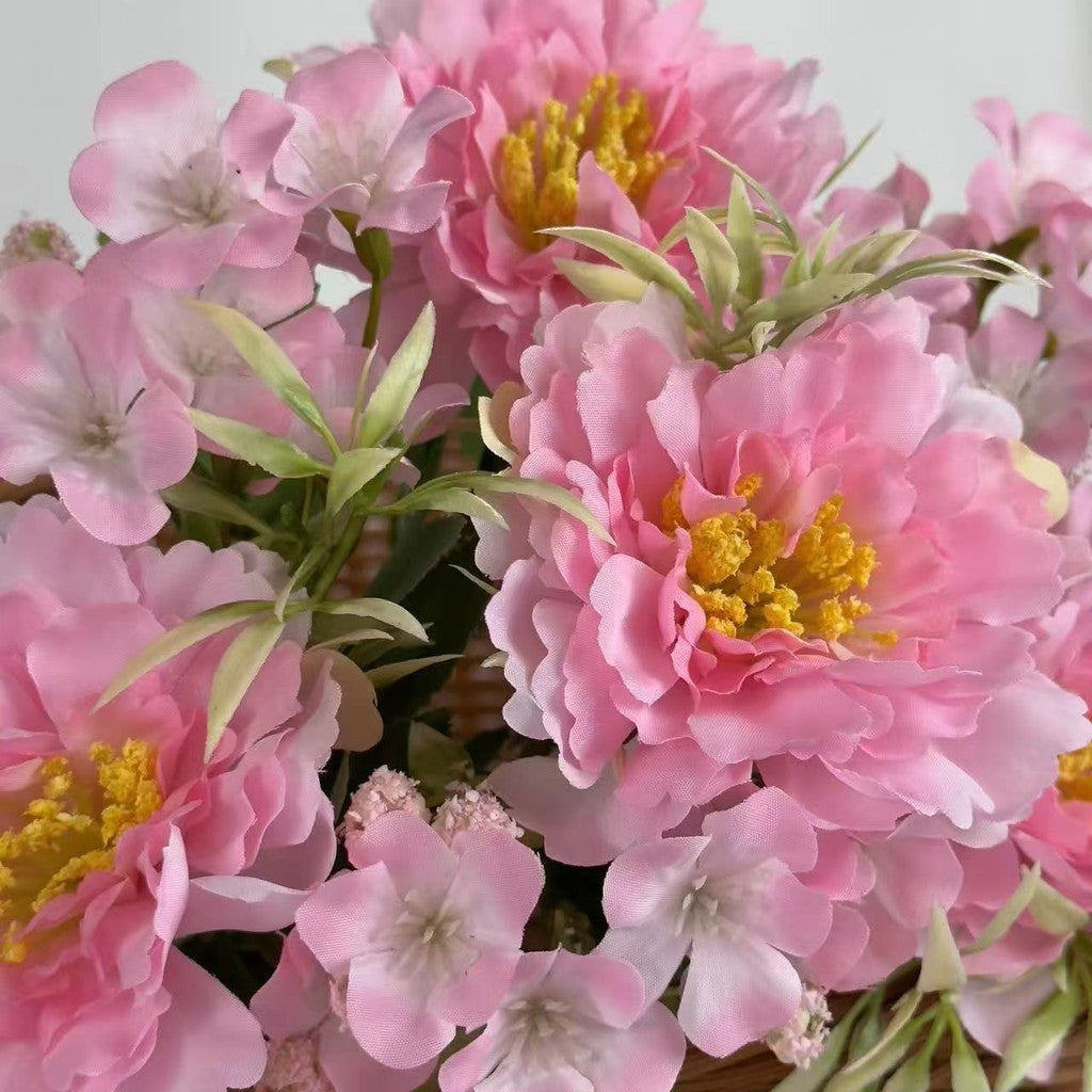Bouquet bunga BKT 1005 FUFU Bunga Peony + Krisan Artifisial Dekorasi Hiasan Seserahan Buket Palsu