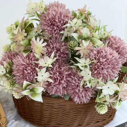 Bouquet bunga BKT 1006 CUI Bunga Pompom Krisan Artifisial Dekorasi Hiasan Seserahan Buket Palsu