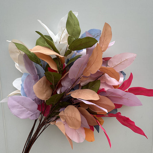 C19 DAWUN  3 Cabang 95cm Artificial Daun Sleeve Leaves 16cm x 9cm Palsu Plastik Buatan Imitasi Hias Dekor Buket Bouquet Rumah Pesta/Bunga Hias