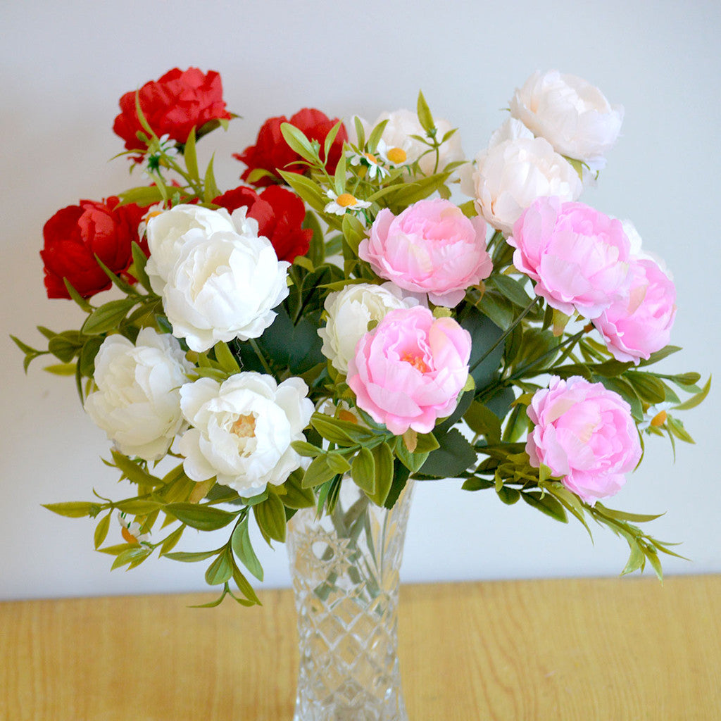 Bouquet bunga P115 MISO Mawar Peony Artifisial Dekorasi Hiasan Seserahan Buket Palsu
