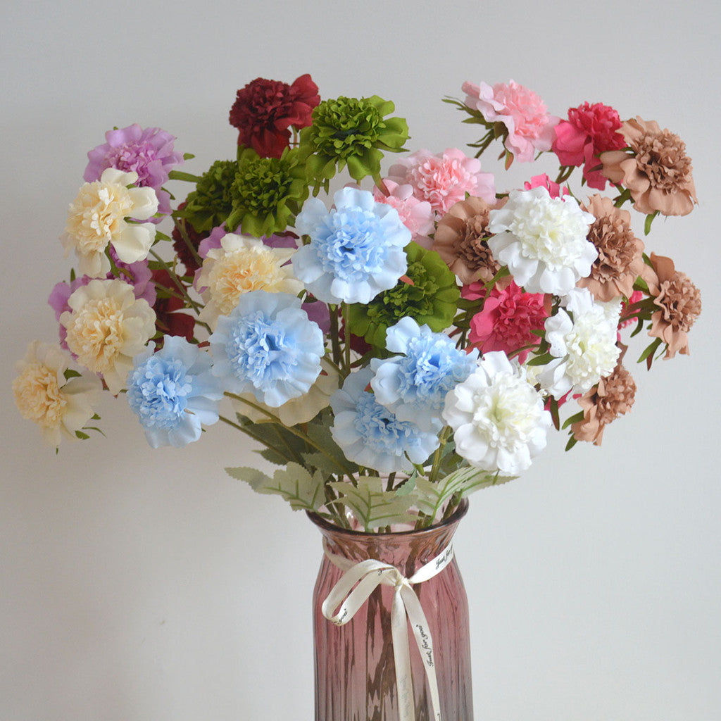 C17 ASEP 3 Cabang 60cm Artificial Bunga Krisan Mawar Diameter 8cm Palsu Plastik Buatan Imitasi Hias Dekor Buket Bouquet Rumah Pesta/Bunga Hias