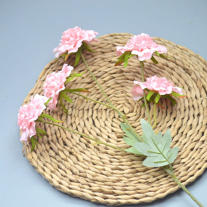 C17 ASEP 3 Cabang 60cm Artificial Bunga Krisan Mawar Diameter 8cm Palsu Plastik Buatan Imitasi Hias Dekor Buket Bouquet Rumah Pesta/Bunga Hias