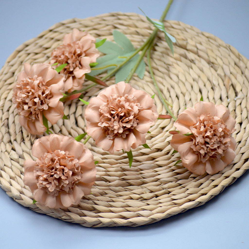 C17 ASEP 3 Cabang 60cm Artificial Bunga Krisan Mawar Diameter 8cm Palsu Plastik Buatan Imitasi Hias Dekor Buket Bouquet Rumah Pesta/Bunga Hias