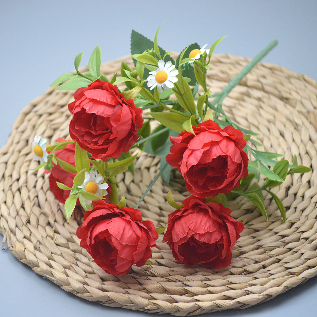 Bouquet bunga P115 MISO Mawar Peony Artifisial Dekorasi Hiasan Seserahan Buket Palsu