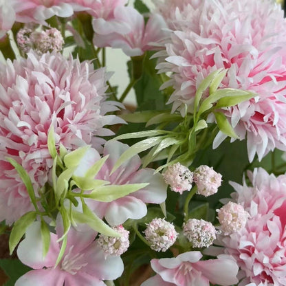 Bouquet bunga BKT 1008 YIYI Bunga Krisan Bola Pompom Artifisial Dekorasi Hiasan Seserahan Buket Palsu